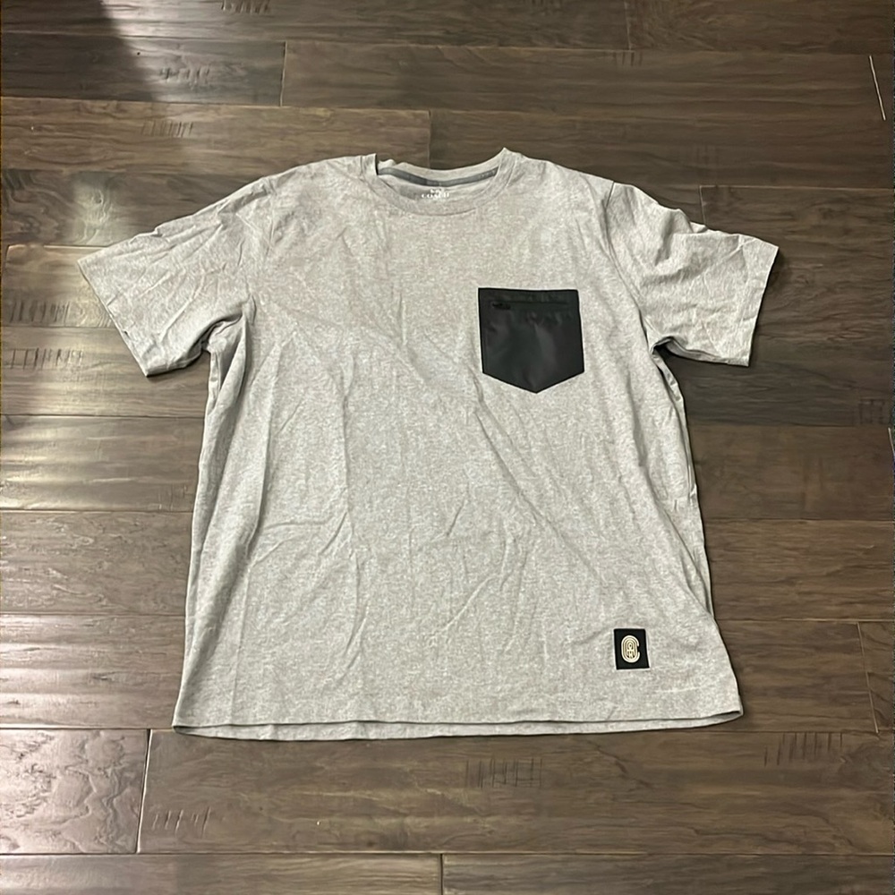 Coach New York T Shirt Pocket Short Sleeve Mixed Media gray Mens Size XXL